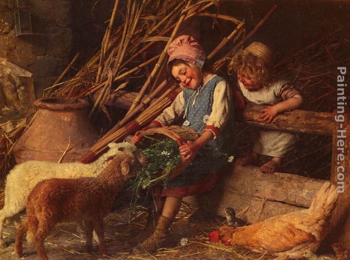 Gaetano Chierici Feeding the Lambs